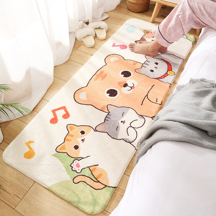 Lisslune | Relaxing Children's Room Carpet Colorful Cartoon Animal Printed Carpet Polypropylene Non-Slip Pet-Friendly Carpet