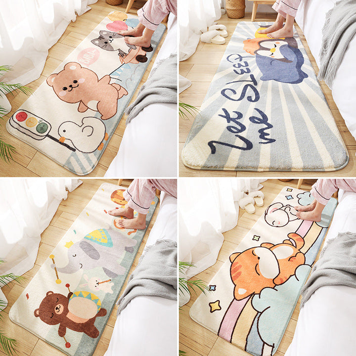 Lisslune | Relaxing Children's Room Carpet Colorful Cartoon Animal Printed Carpet Polypropylene Non-Slip Pet-Friendly Carpet