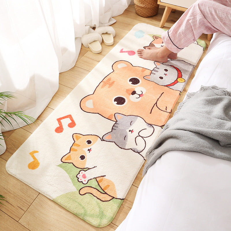 Lisslune | Relaxing Children's Room Carpet Colorful Cartoon Animal Printed Carpet Polypropylene Non-Slip Pet-Friendly Carpet
