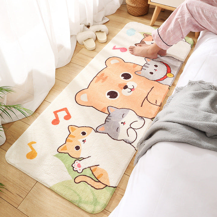 Lisslune | Relaxing Children's Room Carpet Colorful Cartoon Animal Printed Carpet Polypropylene Non-Slip Pet-Friendly Carpet