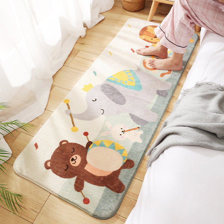 Lisslune | Relaxing Children's Room Carpet Colorful Cartoon Animal Printed Carpet Polypropylene Non-Slip Pet-Friendly Carpet
