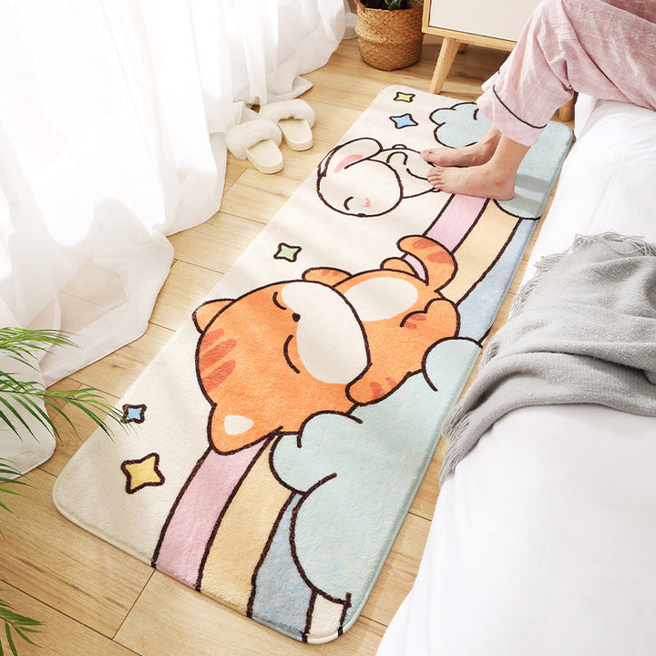 Lisslune | Relaxing Children's Room Carpet Colorful Cartoon Animal Printed Carpet Polypropylene Non-Slip Pet-Friendly Carpet