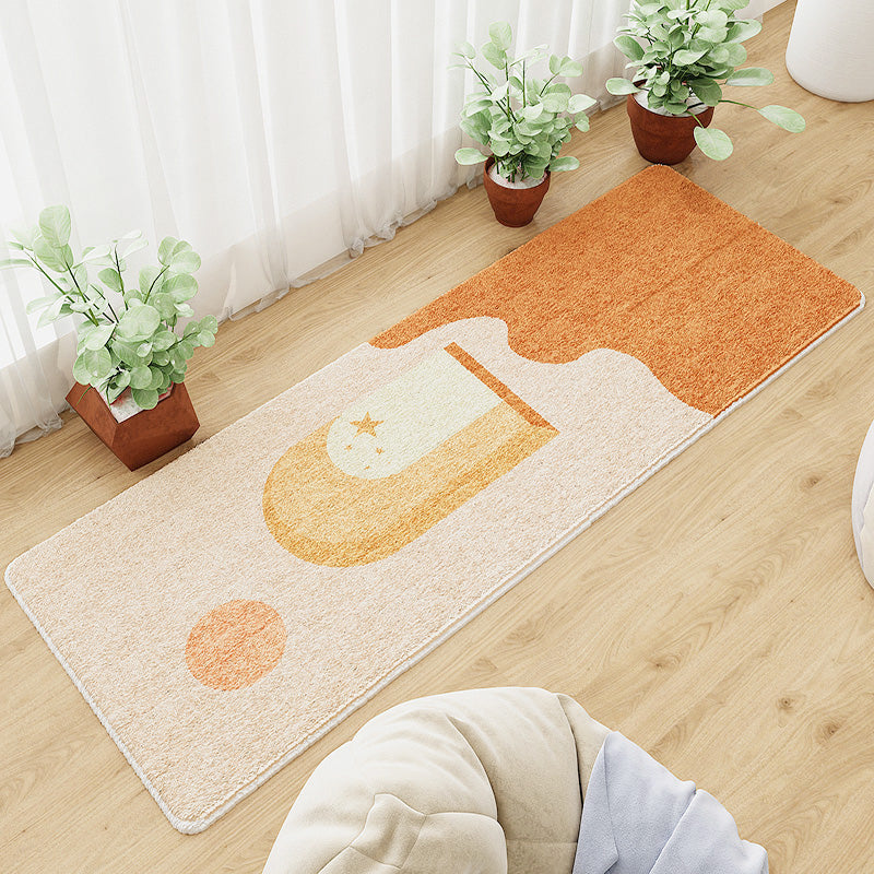 Lisslune | Casual abstract patterned rug Multicolored cotton blend rug pet-friendly washable indoor rug for bedroom