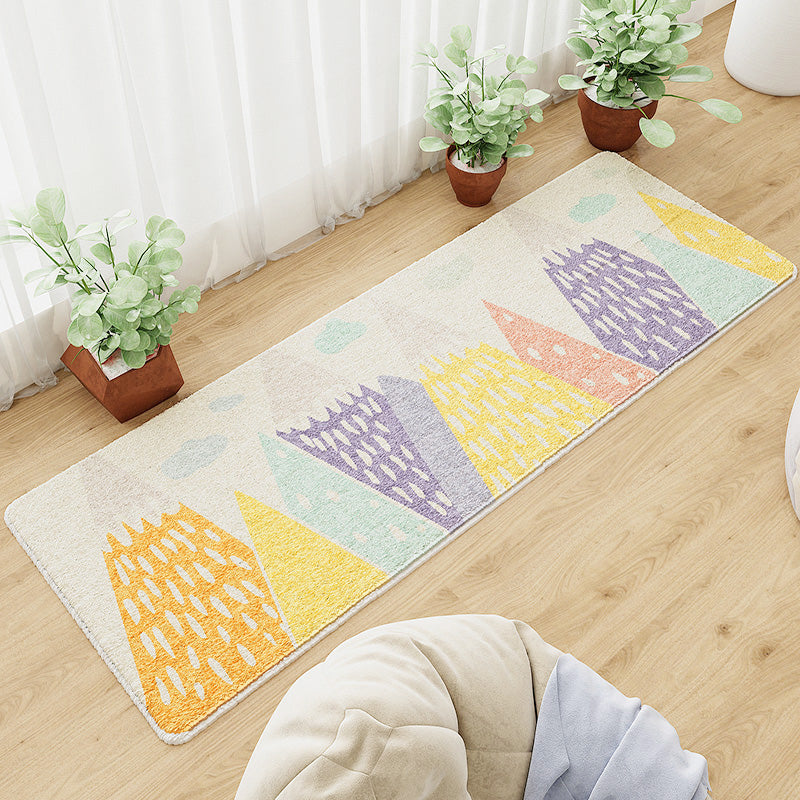 Lisslune | Casual abstract patterned rug Multicolored cotton blend rug pet-friendly washable indoor rug for bedroom
