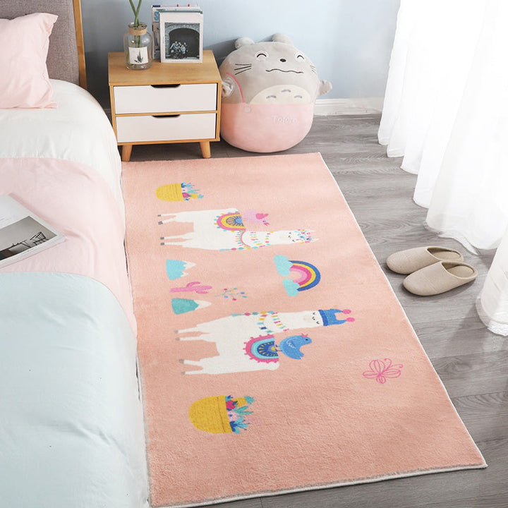 Lisslune | Beautiful Relaxation Carpet Multicolored Cartoon Animal Print Carpet Pet Friendly Easy Care Area Rug for the Children's Room