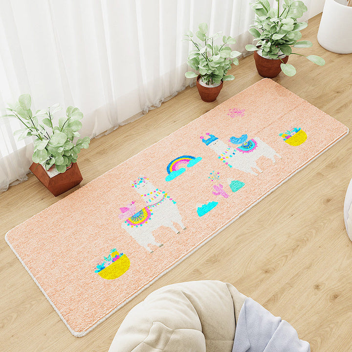 Lisslune | Beautiful Relaxation Carpet Multicolored Cartoon Animal Print Carpet Pet Friendly Easy Care Area Rug for the Children's Room