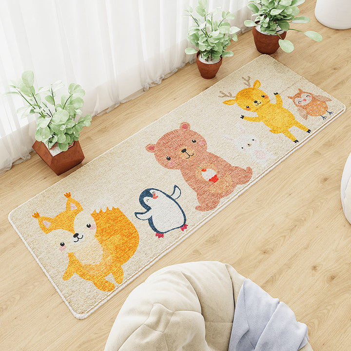 Lisslune | Beautiful Relaxation Carpet Multicolored Cartoon Animal Print Carpet Pet Friendly Easy Care Area Rug for the Children's Room