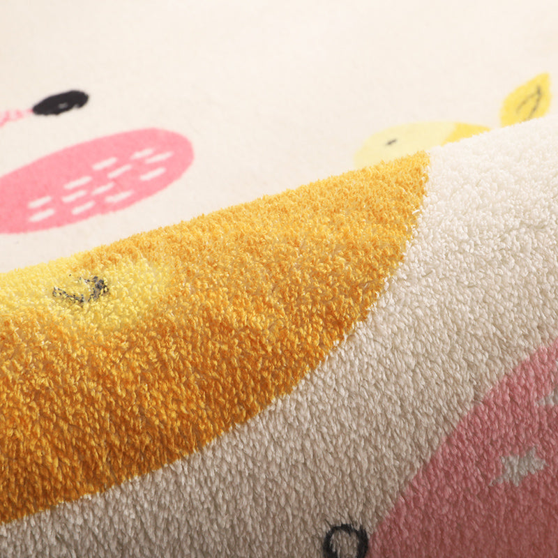 Lisslune | Natural Cartoon Animal Rug Multicolored Cotton Blend Rug Pet Friendly Washable Indoor Carpet for Children's Room