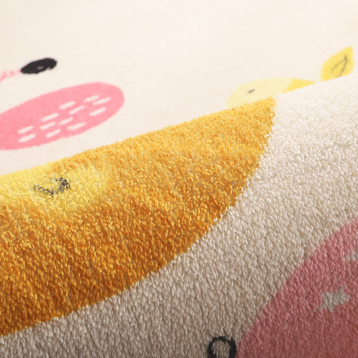 Lisslune | Natural Cartoon Animal Rug Multicolored Cotton Blend Rug Pet Friendly Washable Indoor Carpet for Children's Room