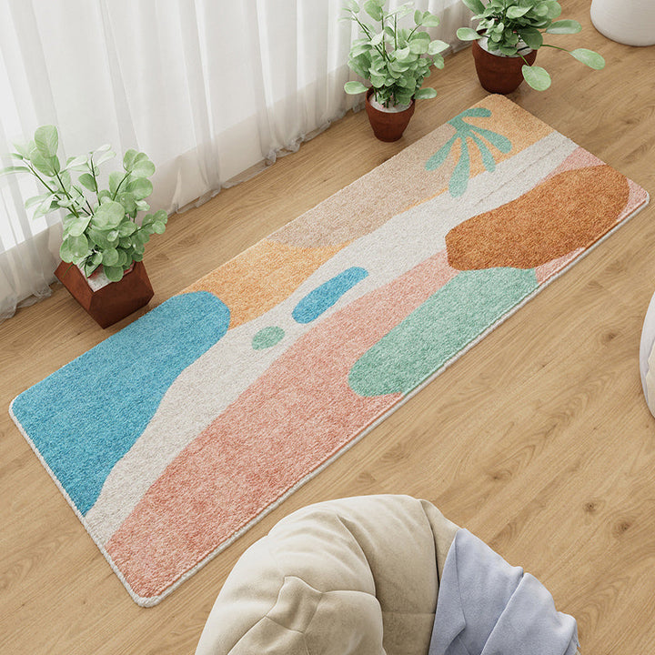Lisslune | Colorful Children's Room Carpet Calming Abstract Print Carpet Cotton Blend Pet-Friendly Rug