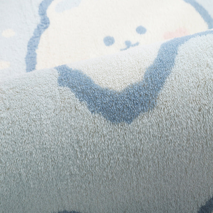 Lisslune | Relaxing Cartoon Bear Print Rug Multicolored Cotton Blend Rug Machine Washable Pet-Friendly Rug for Kids Room
