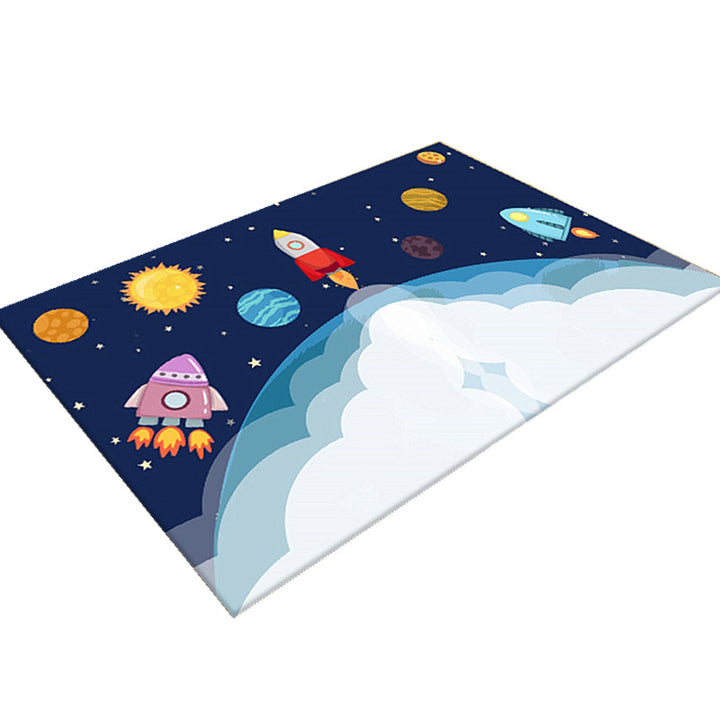 Lisslune | Multi-Color Children's Room Rug Cute Cartoon Animal Print Rug Polyester Pet-Friendly Easy Care Area Rug
