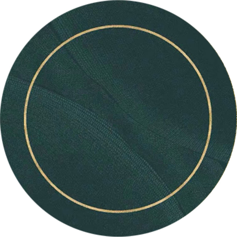 Lisslune | Dark green abstract printed rug Polyester trendy rug non-slip pet-friendly rug for the living room