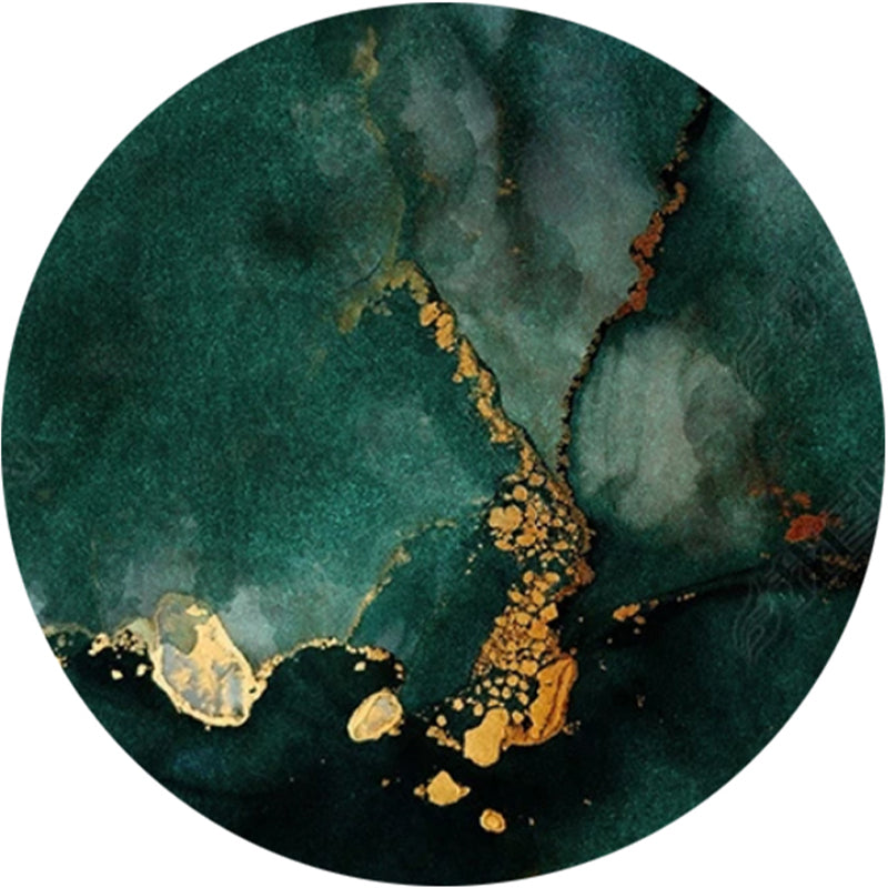 Lisslune | Dark green abstract printed rug Polyester trendy rug non-slip pet-friendly rug for the living room