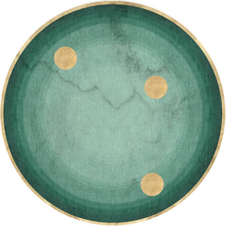 Lisslune | Dark green abstract printed rug Polyester trendy rug non-slip pet-friendly rug for the living room