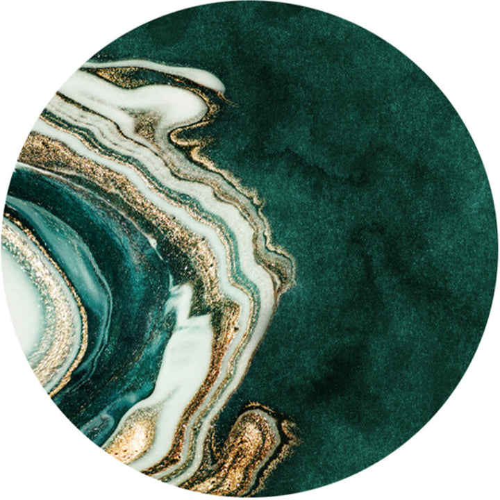 Lisslune | Dark green abstract printed rug Polyester trendy rug non-slip pet-friendly rug for the living room