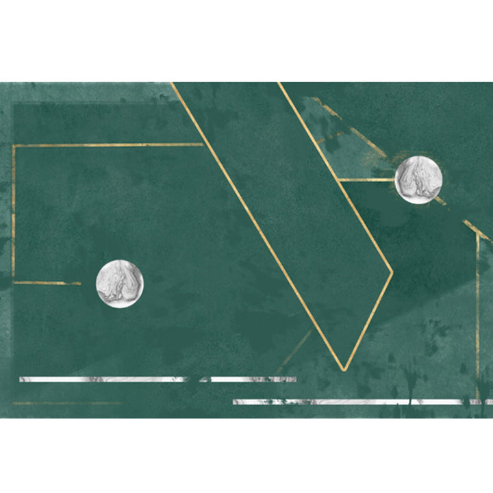Lisslune | Novelty Geometric Pattern Rug Green Polypropylene Rug Stain Resistant Non-Slip Rug for Room Decor