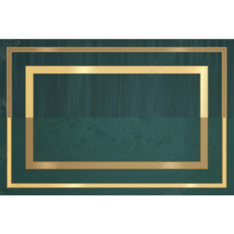 Lisslune | Novelty Geometric Pattern Rug Green Polypropylene Rug Stain Resistant Non-Slip Rug for Room Decor