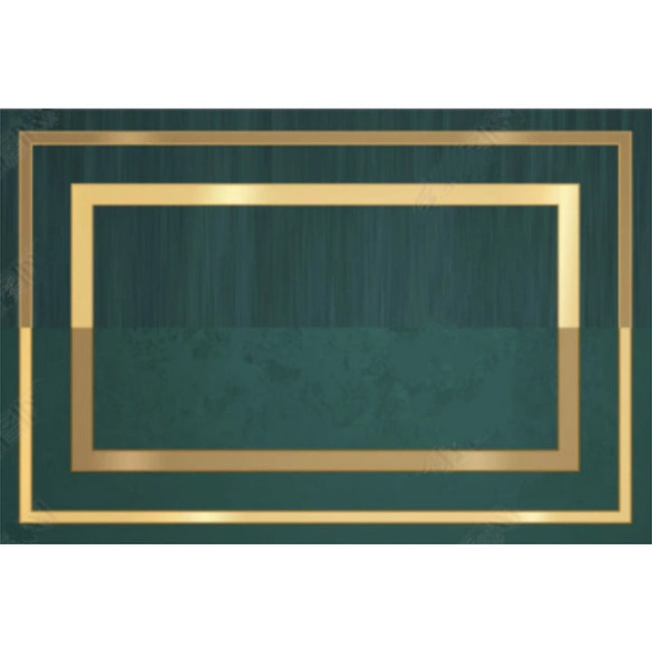 Lisslune | Novelty Geometric Pattern Rug Green Polypropylene Rug Stain Resistant Non-Slip Rug for Room Decor