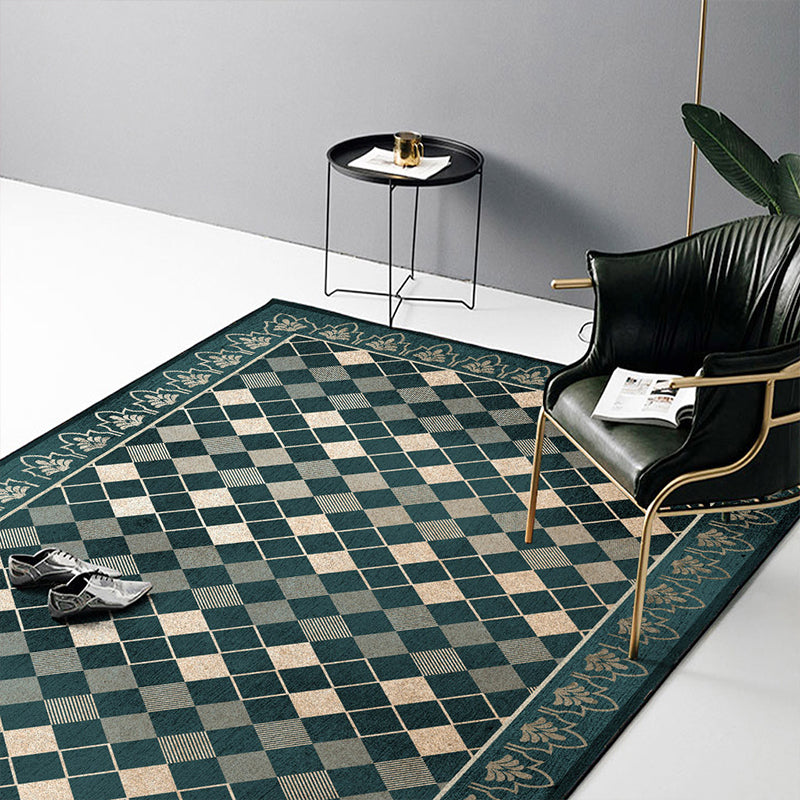 Lisslune | Multi-Color Bedroom Rug Nordic Geometric Printed Rug Cotton Blend Non-Slip Backing Easy Care Rug
