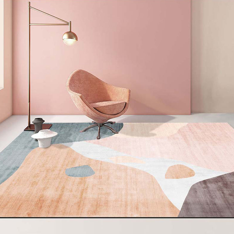 Lisslune | Multi-Color Bedroom Rug Nordic Geometric Printed Rug Cotton Blend Non-Slip Backing Easy Care Rug