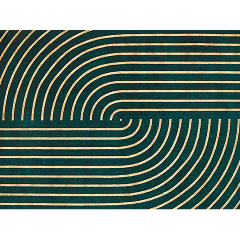 Lisslune | Blackgreen Living Room Carpet Trendy Geometric Pattern Area Carpet Cotton Blend Pet Friendly Carpet