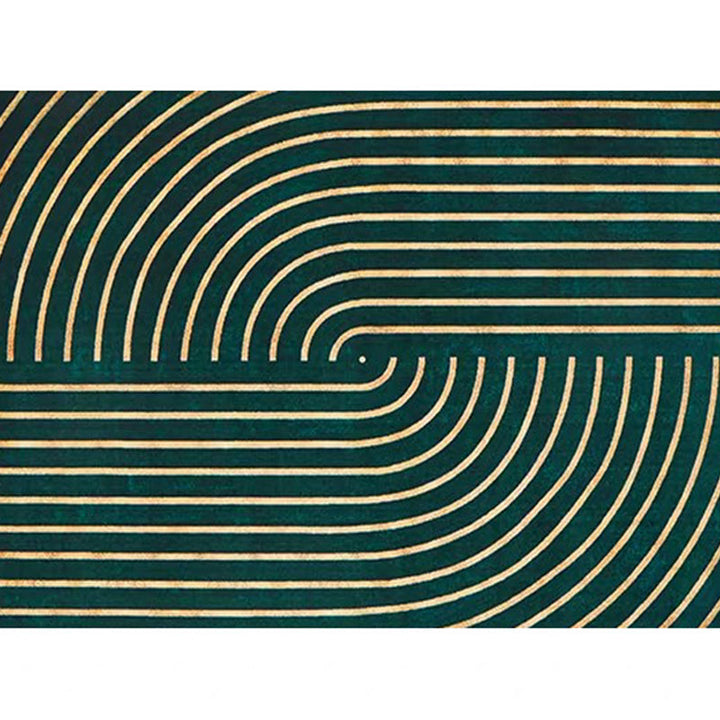 Lisslune | Blackgreen Living Room Carpet Trendy Geometric Pattern Area Carpet Cotton Blend Pet Friendly Carpet