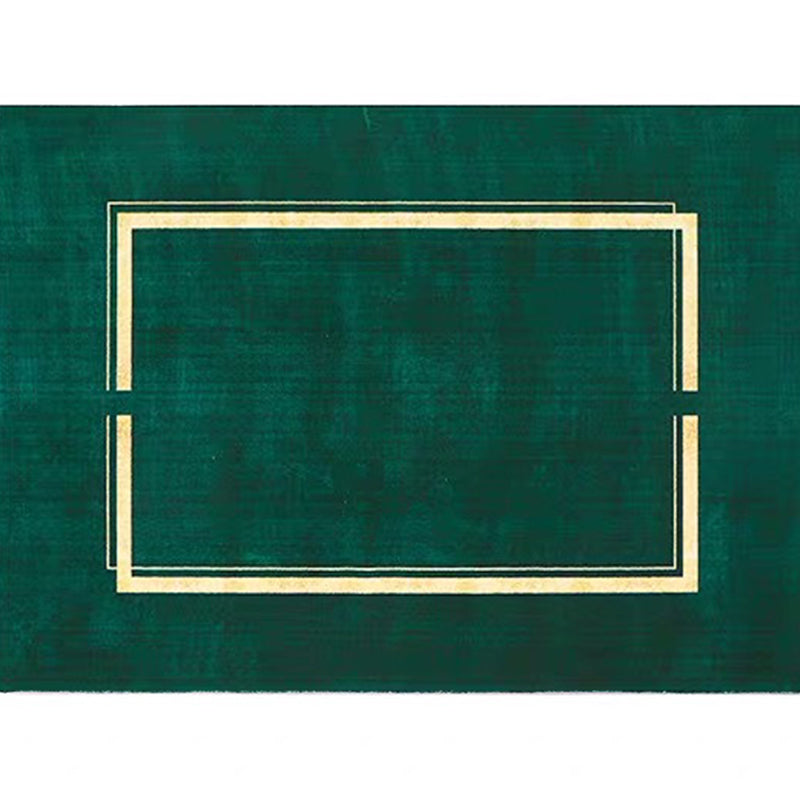 Lisslune | Blackgreen Living Room Carpet Trendy Geometric Pattern Area Carpet Cotton Blend Pet Friendly Carpet