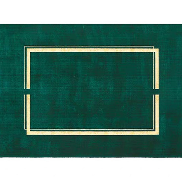 Lisslune | Blackgreen Living Room Carpet Trendy Geometric Pattern Area Carpet Cotton Blend Pet Friendly Carpet