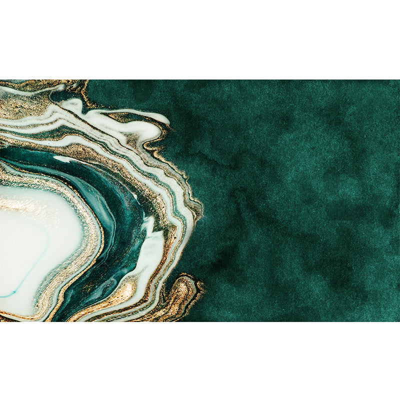 Lisslune | Modern Abstract Patterned Rug Dark Green Cotton Blend Carpet Easy Care Pet Friendly Rug for the Living Room