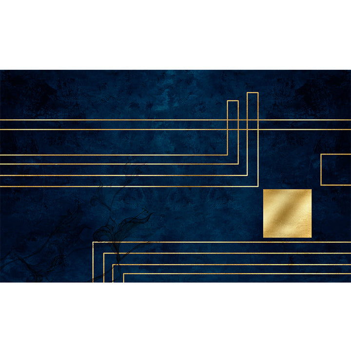 Lisslune | Blue Abstract Printed Rug Cotton Blend Creative Rug Washable Non-Slip Back Rug for the Living Room