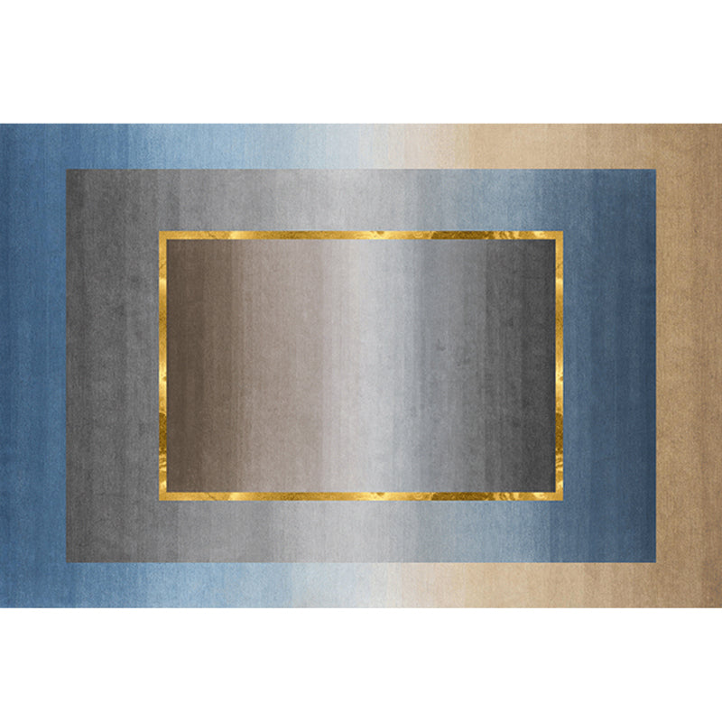 Lisslune | Nordic Geo patterned rug Gray Blue Polypropylene rug with non-slip backing Easy-care rug for room decoration
