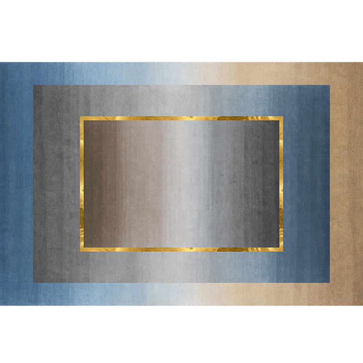 Lisslune | Nordic Geo patterned rug Gray Blue Polypropylene rug with non-slip backing Easy-care rug for room decoration