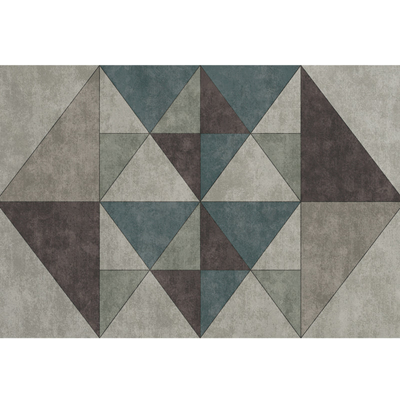 Lisslune | Unique geometric patterned rug Multicolor cotton blend rug Non-slip backing Easy-care area rug for the bedroom
