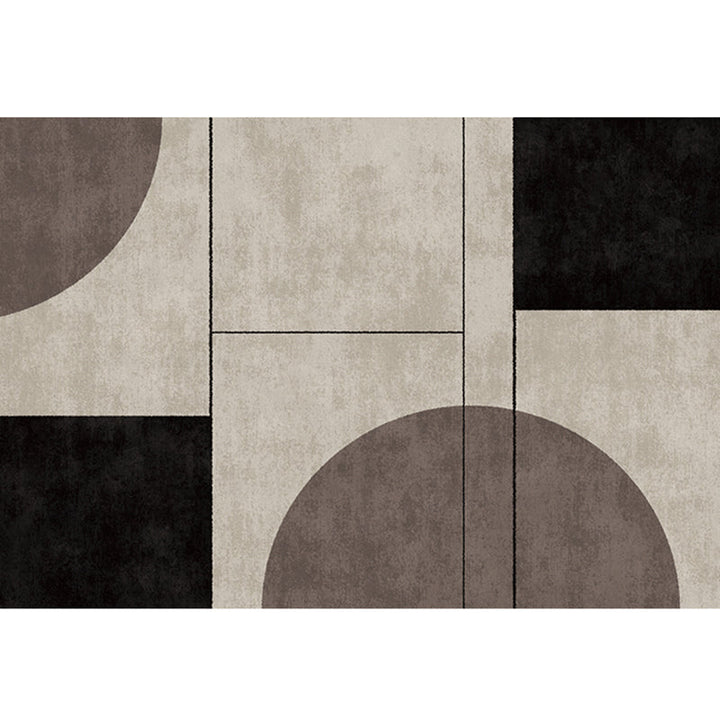 Lisslune | Unique geometric patterned rug Multicolor cotton blend rug Non-slip backing Easy-care area rug for the bedroom