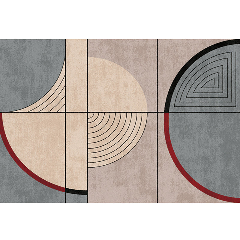 Lisslune | Unique geometric patterned rug Multicolor cotton blend rug Non-slip backing Easy-care area rug for the bedroom