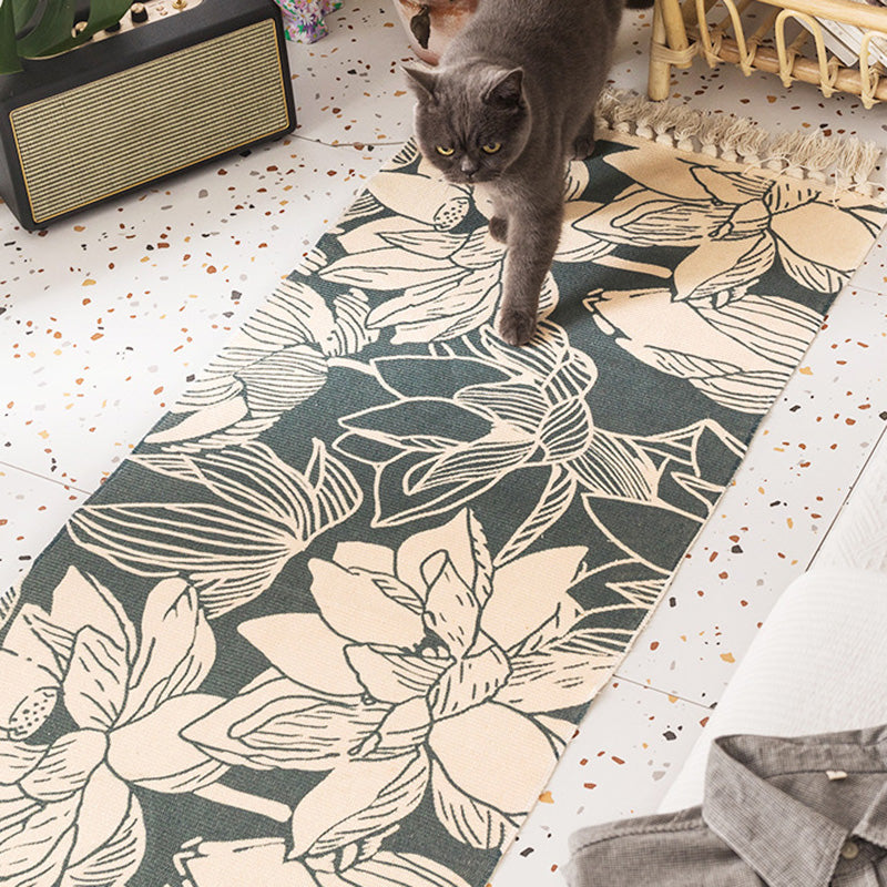 Lisslune | Nostalgia Tribal Pattern Rug Multicolored Synthetic Area Rug Pet-Friendly Easy Care Rug with Fringes for Bedroom