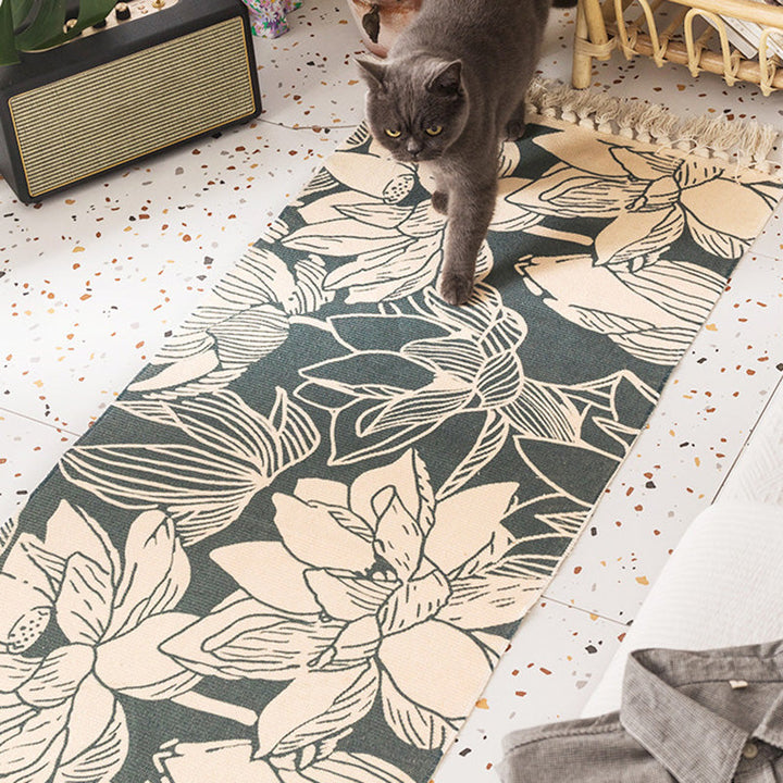 Lisslune | Nostalgia Tribal Pattern Rug Multicolored Synthetic Area Rug Pet-Friendly Easy Care Rug with Fringes for Bedroom