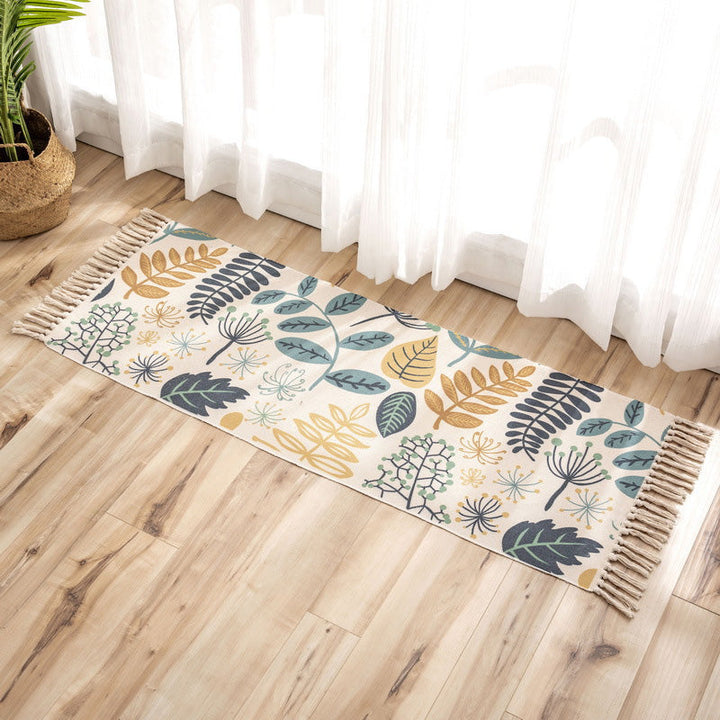 Lisslune | Nostalgia Tribal Pattern Rug Multicolored Synthetic Area Rug Pet-Friendly Easy Care Rug with Fringes for Bedroom
