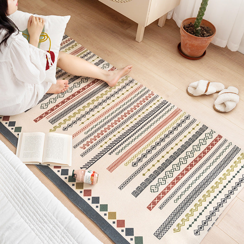 Lisslune | Southwest Bedroom Carpet Multi Color Tribal Pattern Area Rug Cotton Blend Machine Washable Stain Resistant Rug