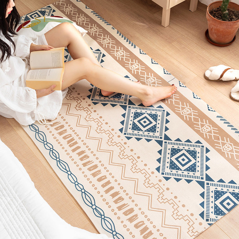 Lisslune | Southwest Bedroom Carpet Multi Color Tribal Pattern Area Rug Cotton Blend Machine Washable Stain Resistant Rug