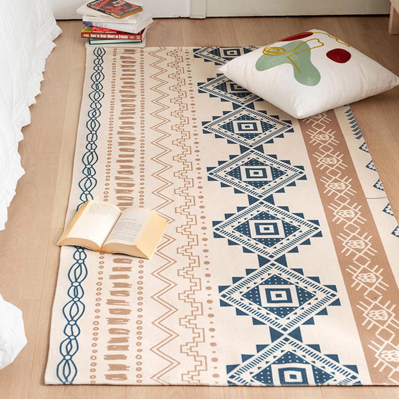 Lisslune | Southwest Bedroom Carpet Multi Color Tribal Pattern Area Rug Cotton Blend Machine Washable Stain Resistant Rug