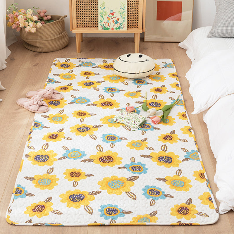 Lisslune | Comfort Western Rug Multicolored Floral Printed Rug Non-Slip Pet-Friendly Rug for Room