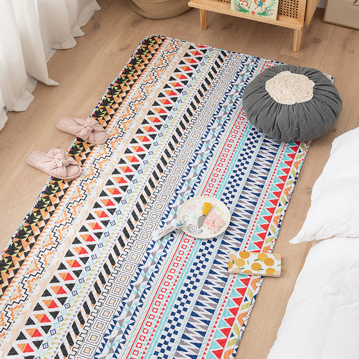 Lisslune | Comfort Western Rug Multicolored Floral Printed Rug Non-Slip Pet-Friendly Rug for Room