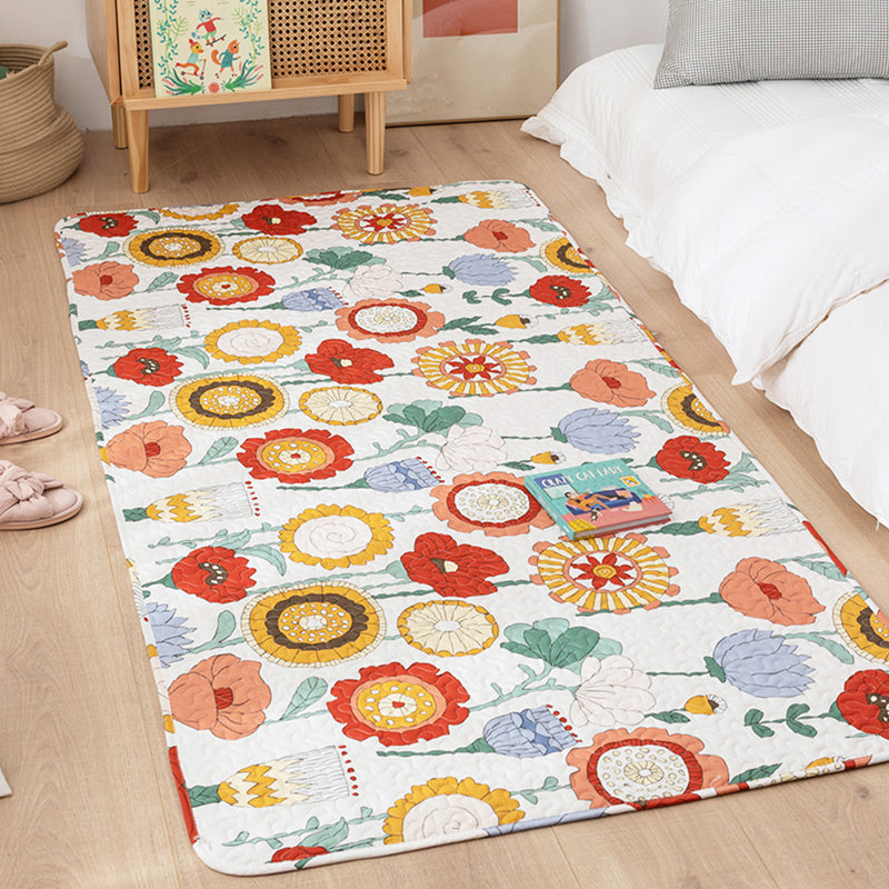 Lisslune | Comfort Western Rug Multicolored Floral Printed Rug Non-Slip Pet-Friendly Rug for Room