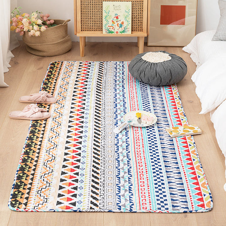 Lisslune | Comfort Western Rug Multicolored Floral Printed Rug Non-Slip Pet-Friendly Rug for Room