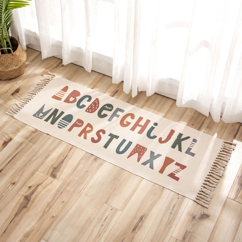 Lisslune | Nostalgia Tribal Pattern Rug Multicolored Synthetic Area Rug Pet-Friendly Easy Care Rug with Fringes for Bedroom