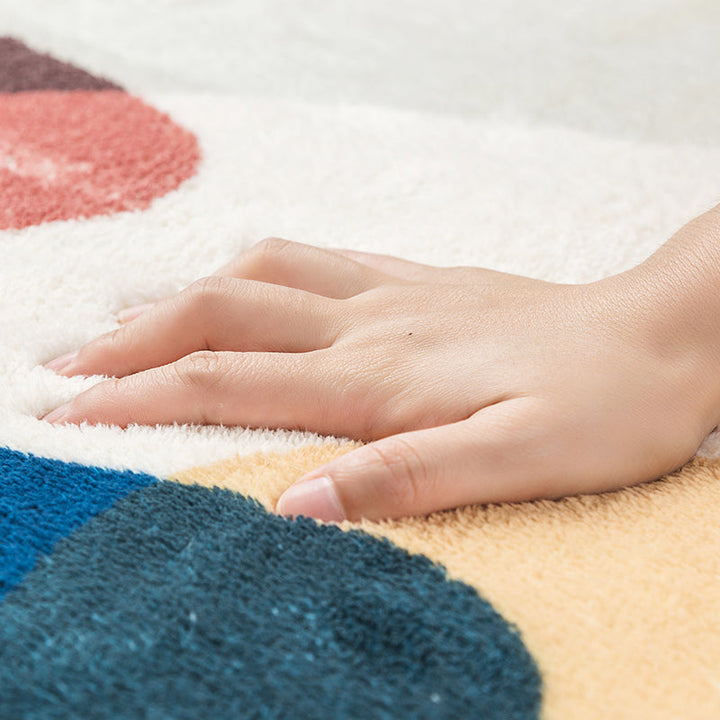 Lisslune | Casual Multicolor Abstract Carpet Mixed Bold Indoor Carpet Easy Care Pet Friendly Machine Washable Carpet for Room