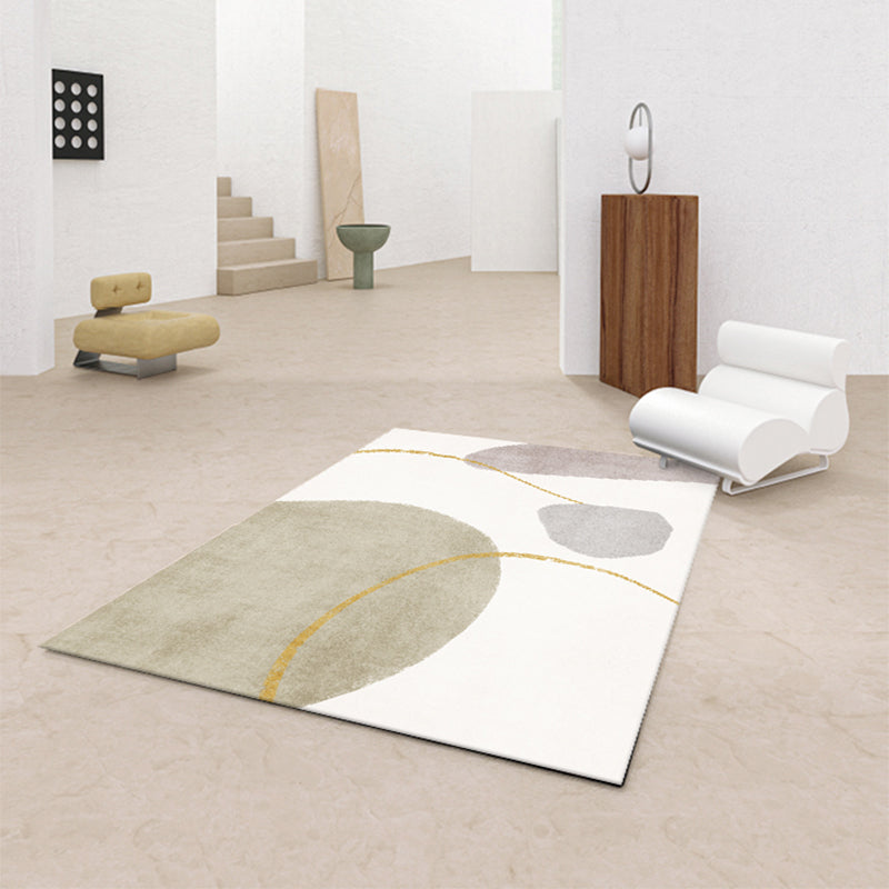 Lisslune | Simplicity geometric pattern rug multicolored polyester rug non-slip back pet-friendly rug for room