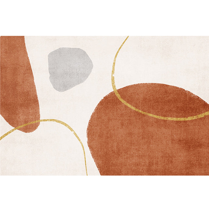 Lisslune | Simplicity geometric pattern rug multicolored polyester rug non-slip back pet-friendly rug for room